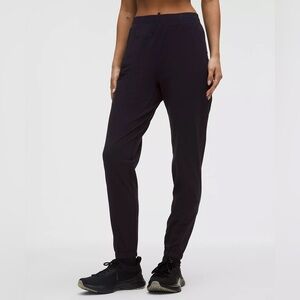 Women's Lululemon High Rise Navy Joggers with Zippered Pockets & Ankle Zippers